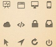 28 Brown Web Element Icons
